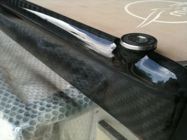 Detail of stanchion attachment with quick release system on telescopic gangway